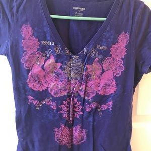 Graphic t-shirt from express, purple size M
